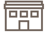 Conventional Customers Icon - Outline of a warehouse